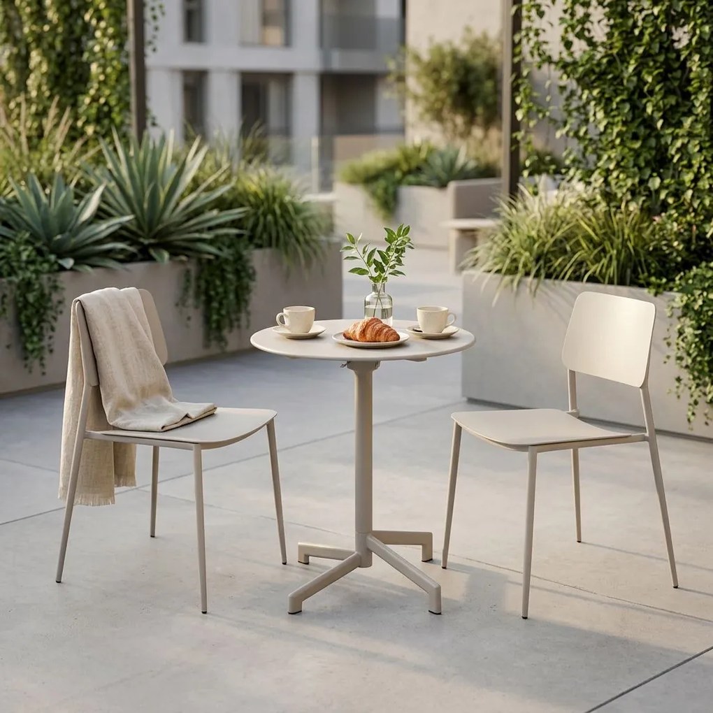 OPERA - set tavolo in metallo cm Ø 60 x 74 h con 2 sedie Viper