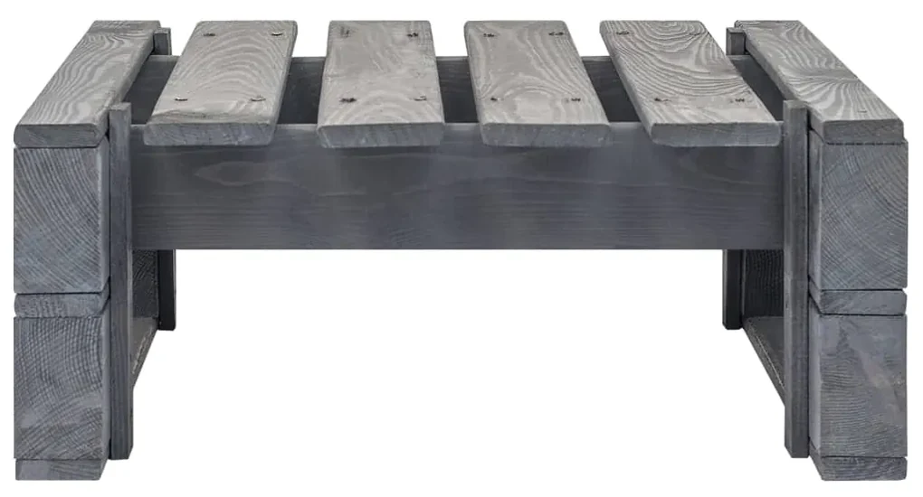 Ottomana da giardino pallet in legno di pino impregnato grigio