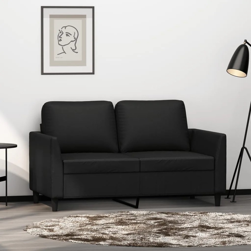Divano A 2 Posti Nero 120 Cm İn Similpelle /