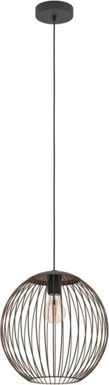 Eglo 901868 - Lampada a sospensione con cavo ALMANZORA 1xE27/60W/230V nera