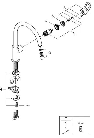 GROHE 31368000 - Miscelatore per lavello BAULOOP 332 mm cromo lucido