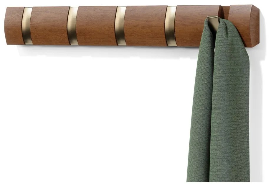Attaccapanni da parete marrone naturale in legno di pioppo Flip - Umbra