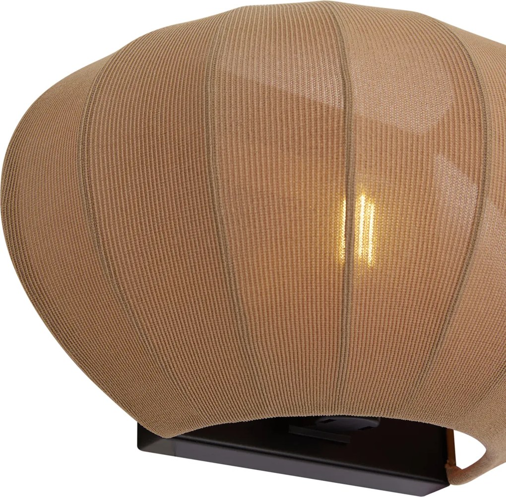 Set di 2 applique marroni con paralume in tessuto - Bida