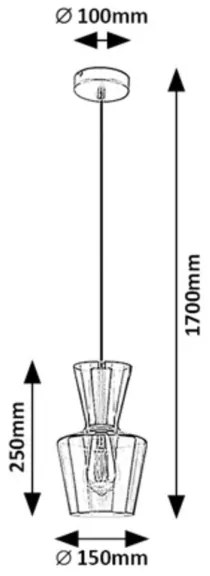 Rabalux 72161 - Lampadario a sospensione con filo ABRA 1xE27/60W/230V