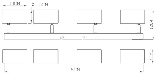 Globo 57911-4W - Faretto ROBBY 4xGU10/35W/230V bianco