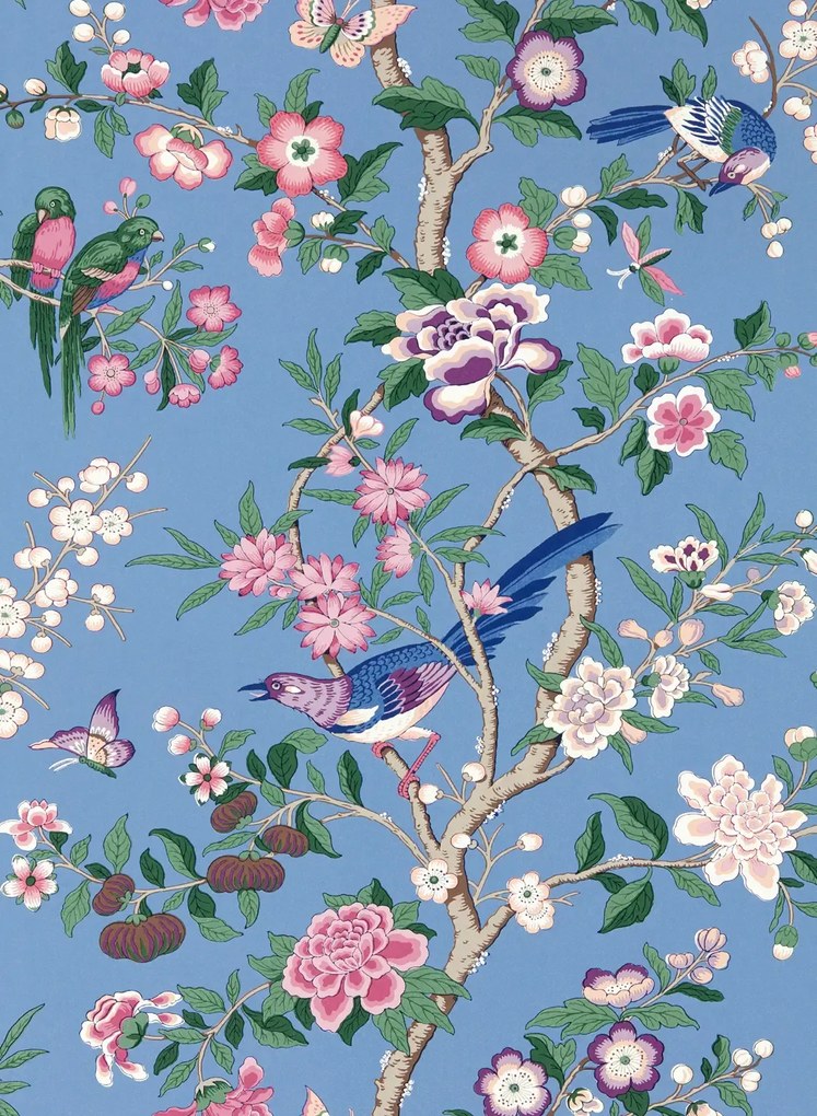 Sanderson Tapete Chinoiserie Hall - Blueberry/ Purple