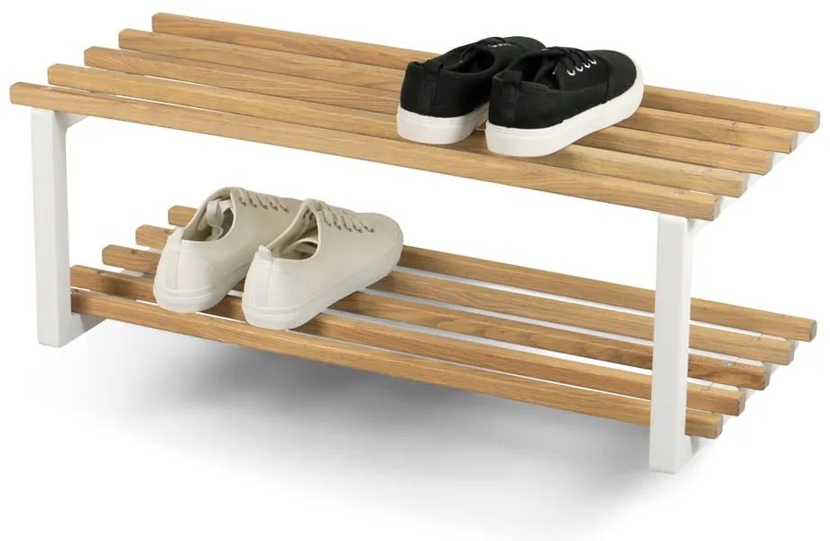 Scarpiera bianca/di colore naturale in metallo da parete 71x26x34 cm Marco – Spinder Design