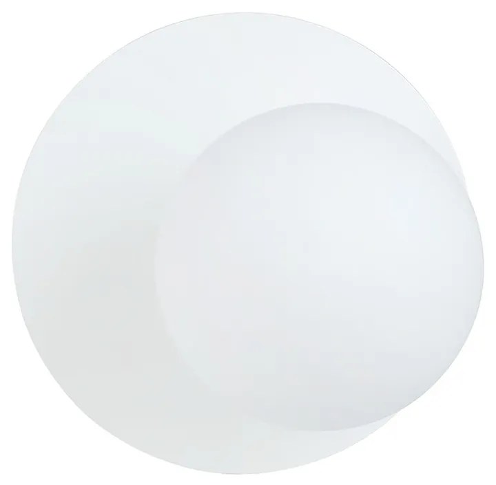 Lampada Da Parete Contemporanea Ippolita 1 Luce In Acciaio Bianco E Vetro Opalino