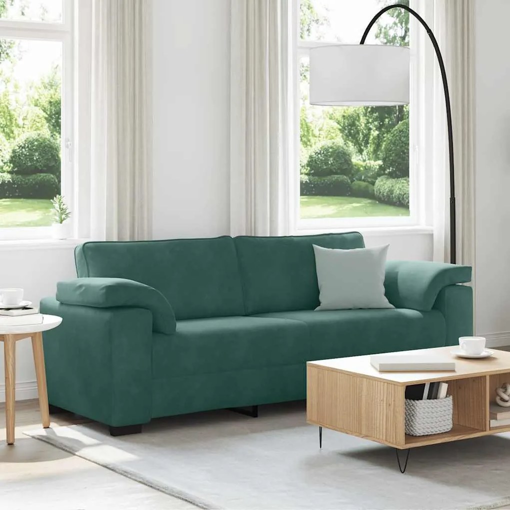Divano A 3 Posti Verde Scuro 178 Cm İn Velluto /