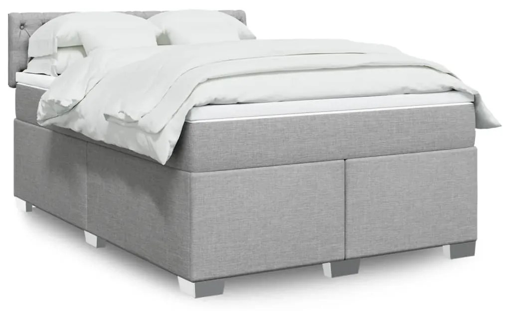 Giroletto A Molle Con Materasso Grigio Chiaro160x200 Cm Tessuto /