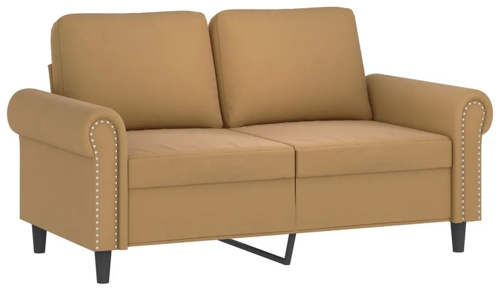 Set di divani 3 pz con cuscini marrone in velluto