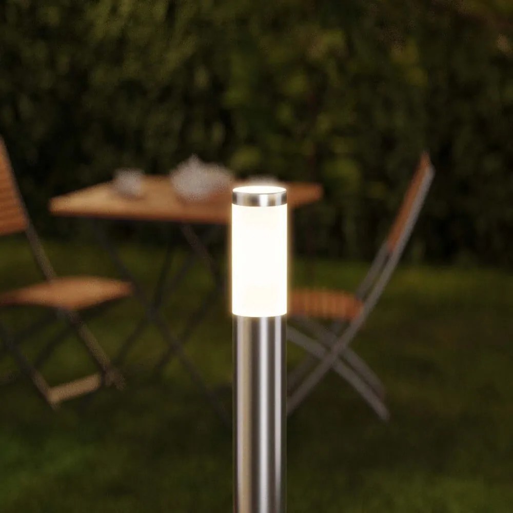 Paletto da Giardino 100cm Acciaio Inox IP54, IK06 - Base E27 Dimensione Altezza: 100 cm