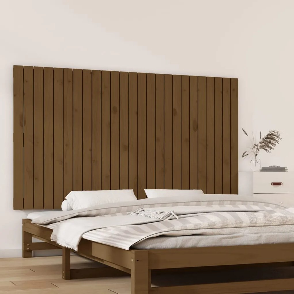 Testiera Da Parete Ambra 159,5x3x90cm İn Legno Massello Di Pino /