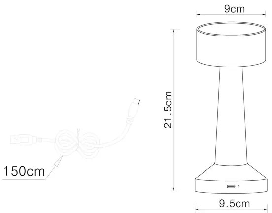 Globo 58447W - Lampada da tavolo LED dimmerabile ANGELIKA LED/1W/3,7V bianca