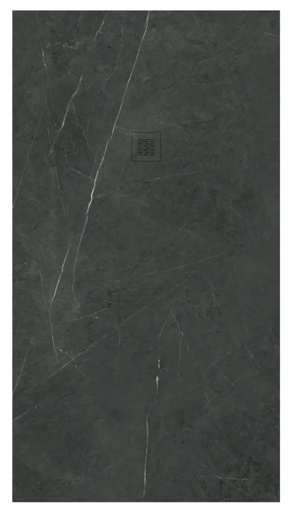 Piatto Doccia 90x90 Effetto Pietra Zenon "Imagine" Nero Marquinia