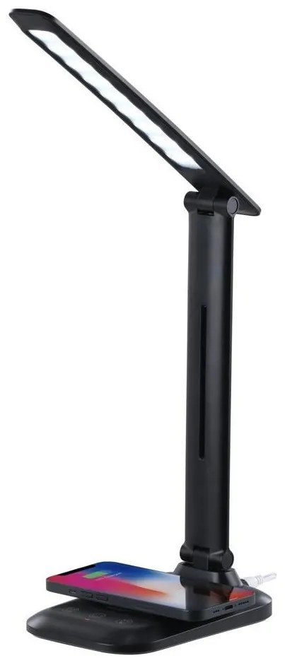 Immax 09106L - Lampada da tavolo LED dimmerabile con ricarica wireless QI LUMI LED/7W/230V nera