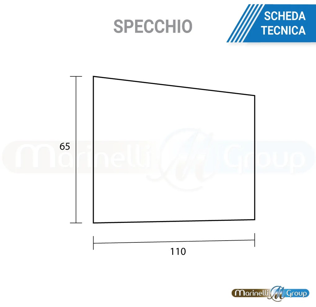 Specchio bagno 110X65 reversibile senza cornice