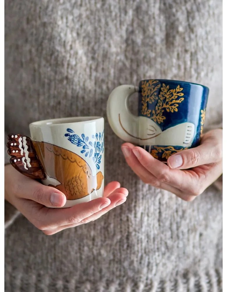 Tazza in gres blu 260 ml Hezha - Bloomingville