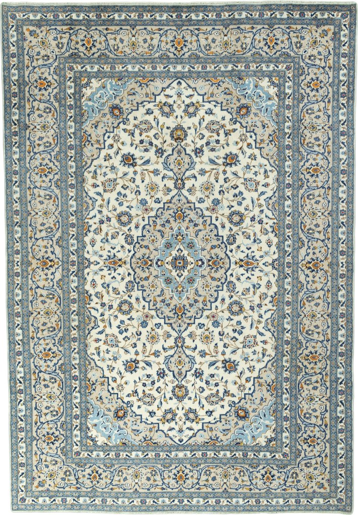 Kashan Tappeto 240 x 350 Beige (Iran) Annodato A Mano