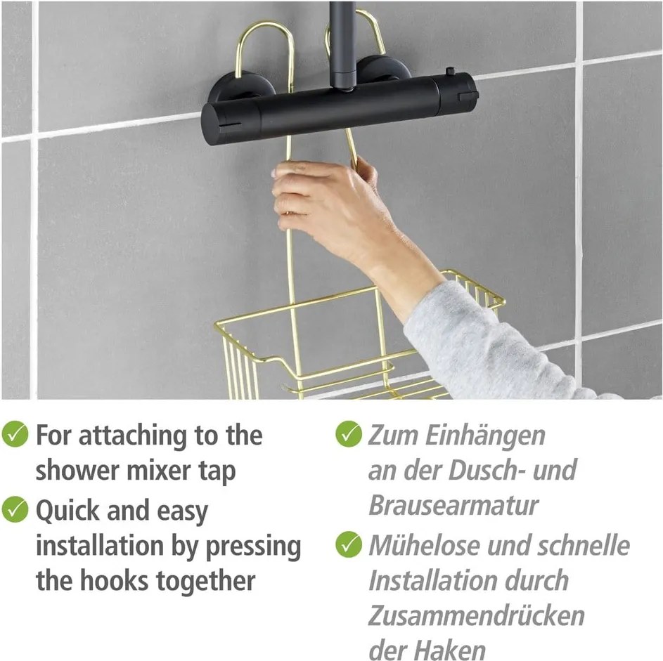 Mensola da bagno sospesa in acciaio inox color oro Milo - Wenko