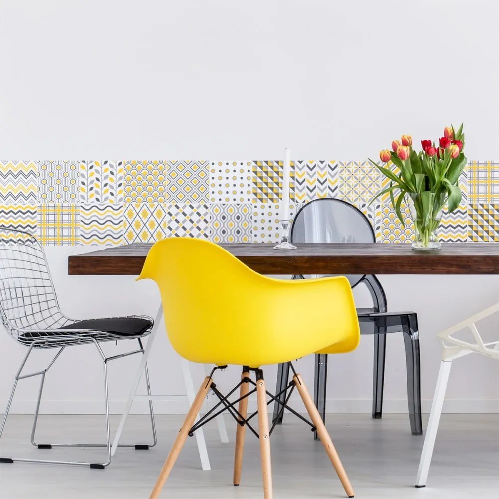 Set di 24 adesivi murali Scandinavian Tiles , 10 x 10 cm Stockholm - Ambiance