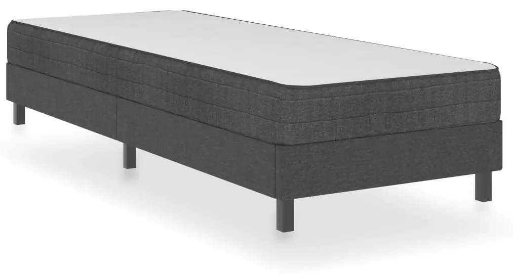 Letto a molle grigio in tessuto 90x200 cm