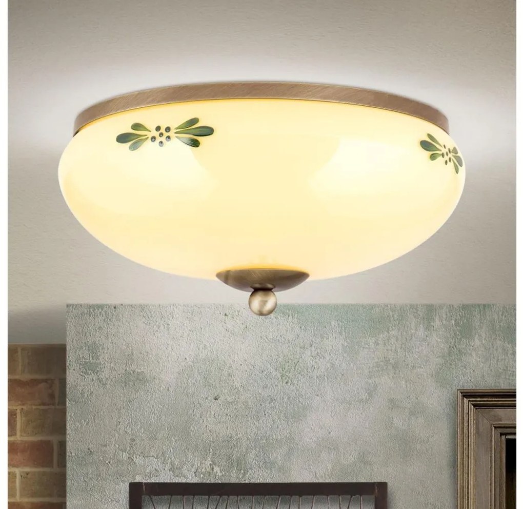 Orion DL 7-673 - Plafoniera LANDHAUS 2xE27/60W/230V Ø 28 cm bronzo/beige
