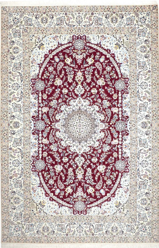 Nain Tappeto persiano 200 x 310 Rosso (Iran) Annodato A Mano