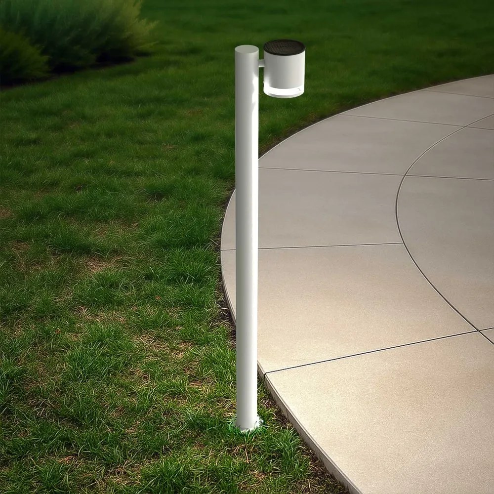 Paletto da Giardino Solare Bianco da 100cm, IP54 in Alluminio Colore  Bianco Naturale 4.000K
