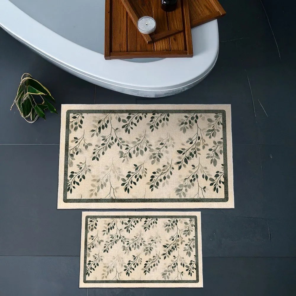 Set di tappetini per il bagno beige 2 pz 60x100 cm – Foutastic