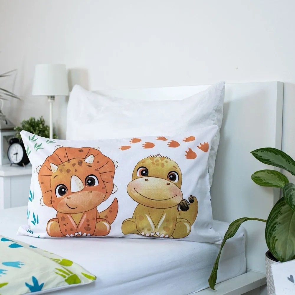 Set copripiumino e federa da bambini in cotone per culla 100x135 cm Dino – Jerry Fabrics