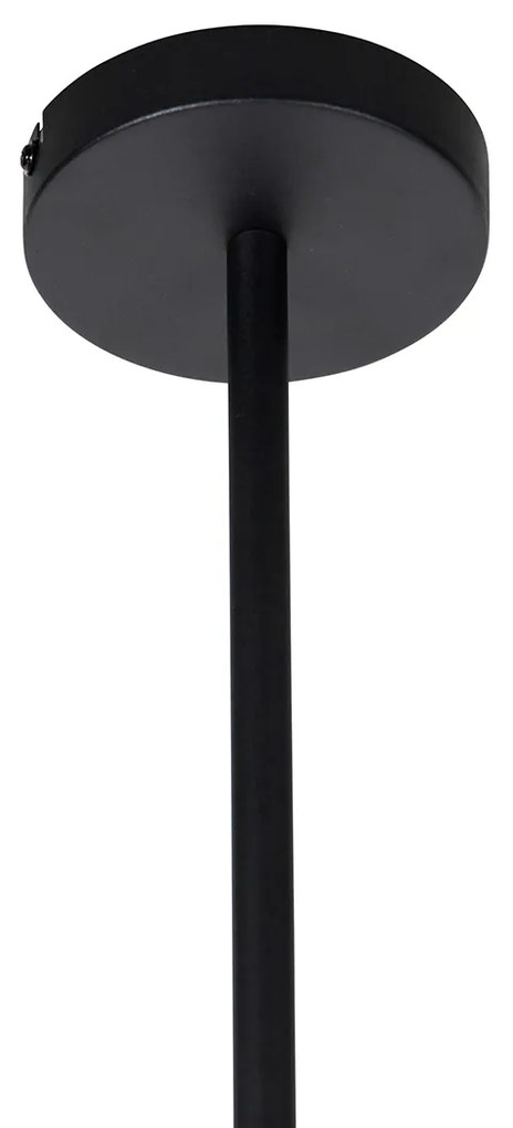 Lampada a sospensione intelligente nera 4 luci incl. Wifi ST64 - Laser