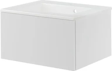 Mobile da bagno sospeso sotto lavabo L 95 x H 25.2 x P 50.8 cm bianco, 1 cassetto Neo, Maniglie acquistabili separatamente