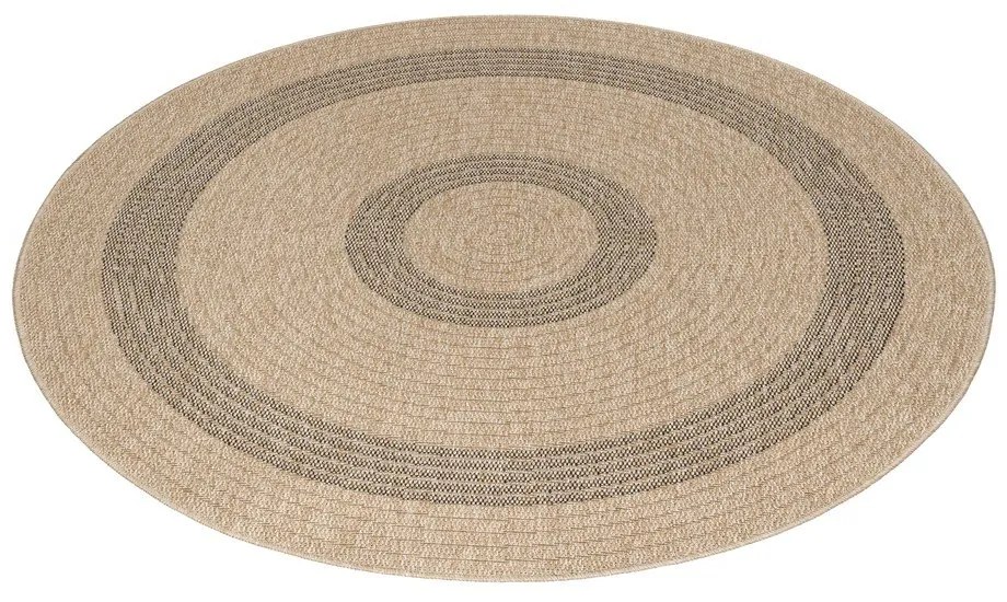 Tappeto rotondo per esterni nero e beige ø 80 cm Comilla - Ayyildiz Carpets