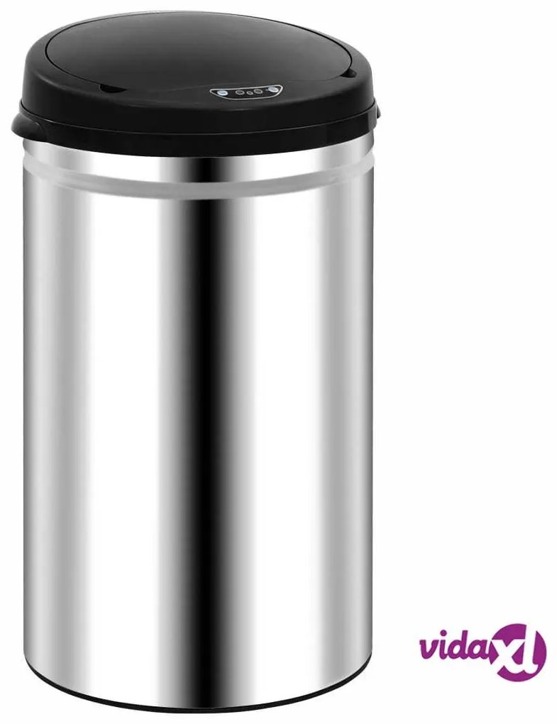 vidaXL Pattumiera Automatica con Sensore 40 L in Acciaio Inossidabile