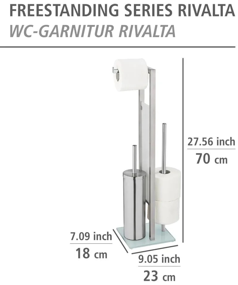 Porta carta igienica con scopino Rivalta - Wenko