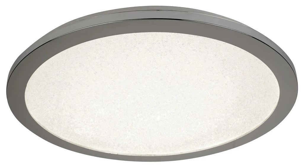 Plafoniera Contemporanea Scilly Policarbonato Cromo Bianco Led 17,5W 4000K