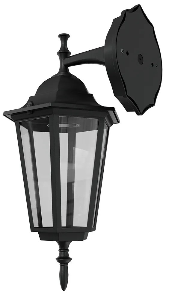 Applique Lanterna da Esterno IP54 E27 Nera - Serie TOSCA 1B