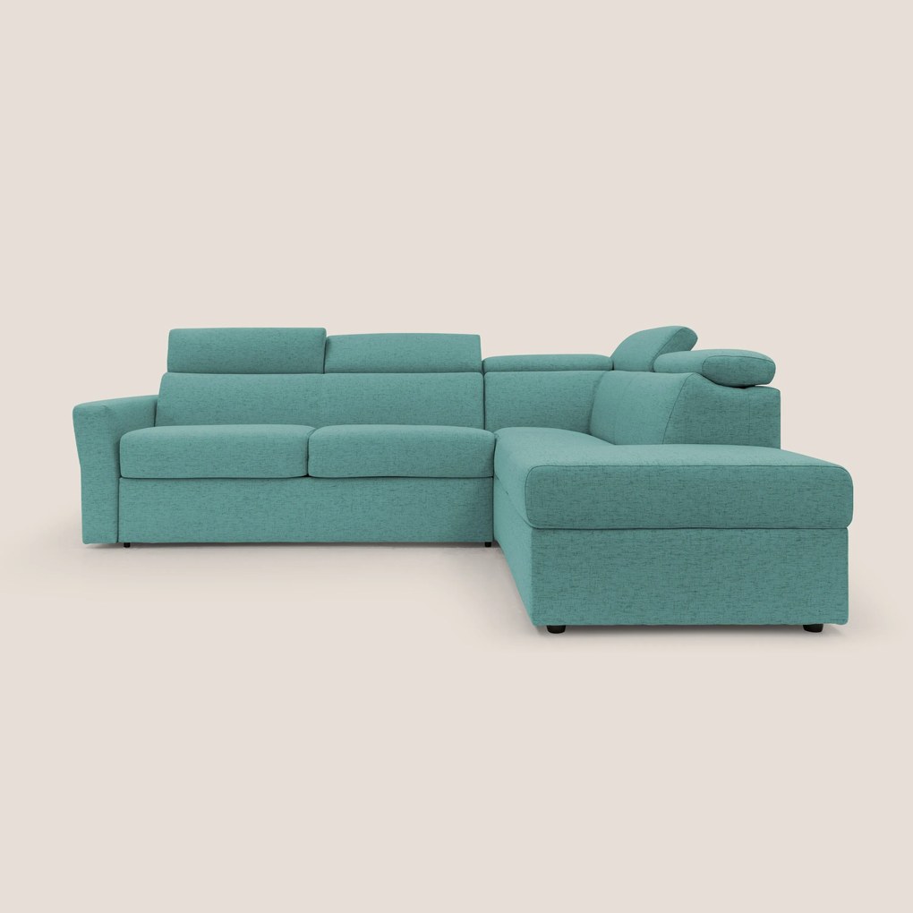 Avalon divano letto angolare con materasso H18 cm in tessuto impermeabile T03