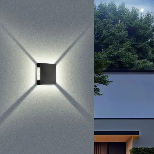 Brilagi - Applique da parete per esterni a LED QUADRAY LED/4W/230V nero IP65