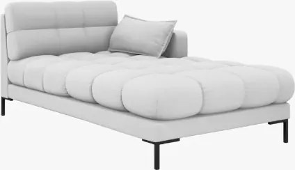 Chaise longue Mamaia 2 posti in tessuto Bouclé gambe nere - L185cm