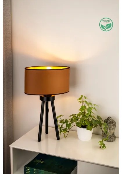 Duolla - Lampada da tavolo OVAL VEGAN 1xE27/15W/230V diametro 30 cm marrone