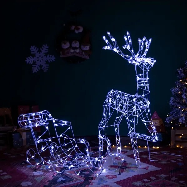 Aigostar-LED Decorazione per esterni LED/3,6W/31/230V 6500K 90/45cm IP44 renna con slitta