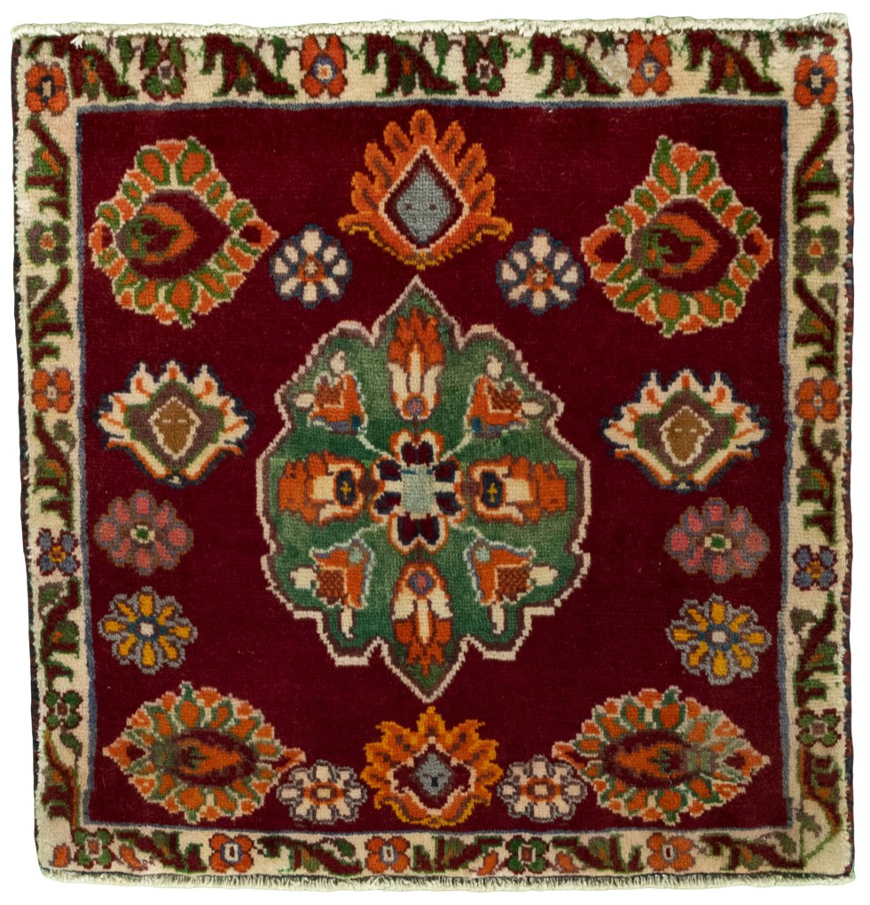 Shiraz Tappeto persiano 60x60 Rosso (Iran) Annodato A Mano