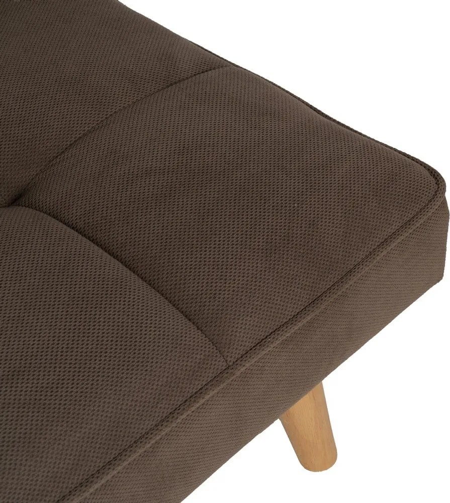 Divano marrone allungabile con rivestimento in ciniglia 175 cm – Ixia