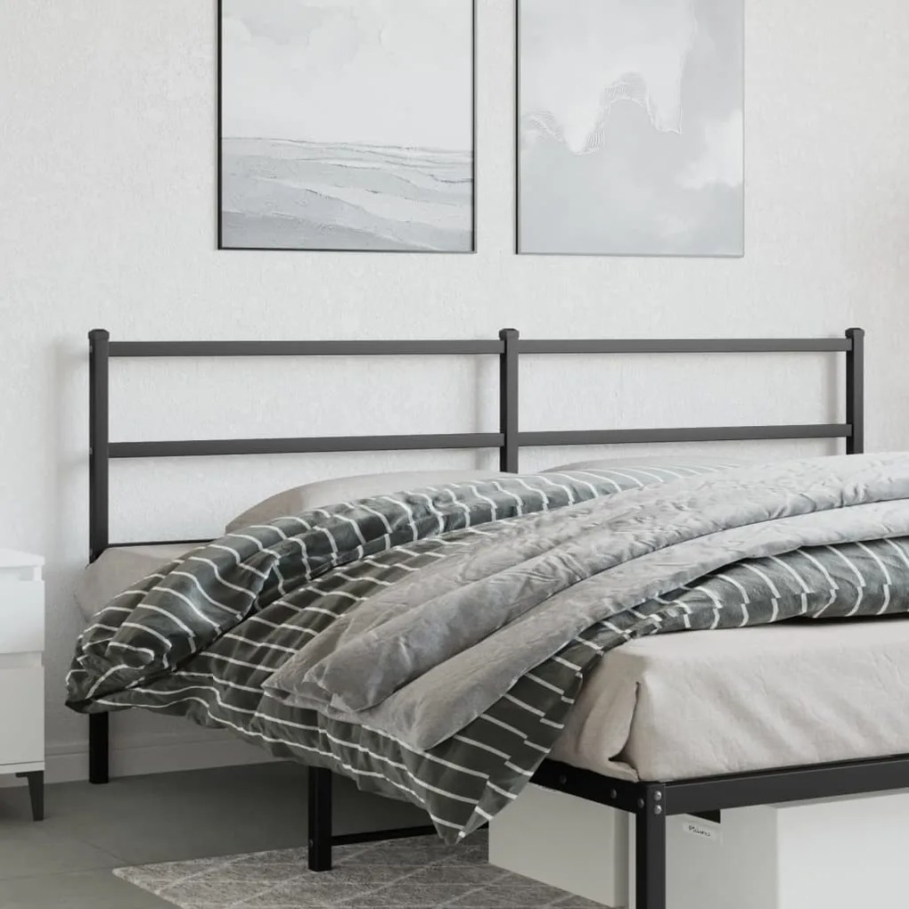 Testiera İn Metallo Nero 200 Cm /