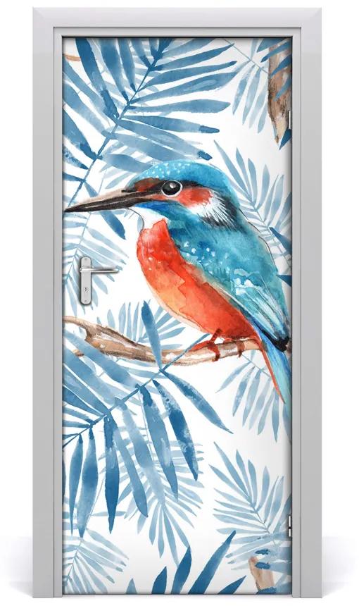 Sticker porta Uccelli e foglie 75x205 cm