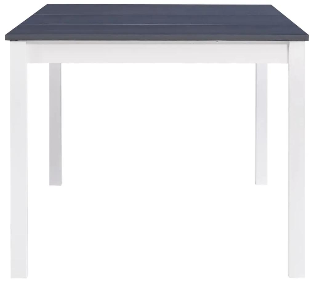 Tavolo da Pranzo Bianco e Grigio 180x90x73 cm in Legno di Pino