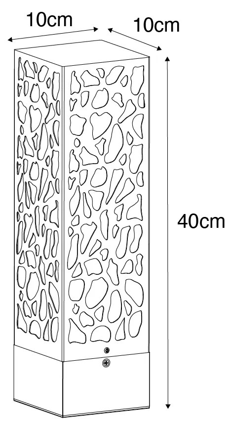 Palina da giardino moderna nera 40 cm IP44 - Nicole