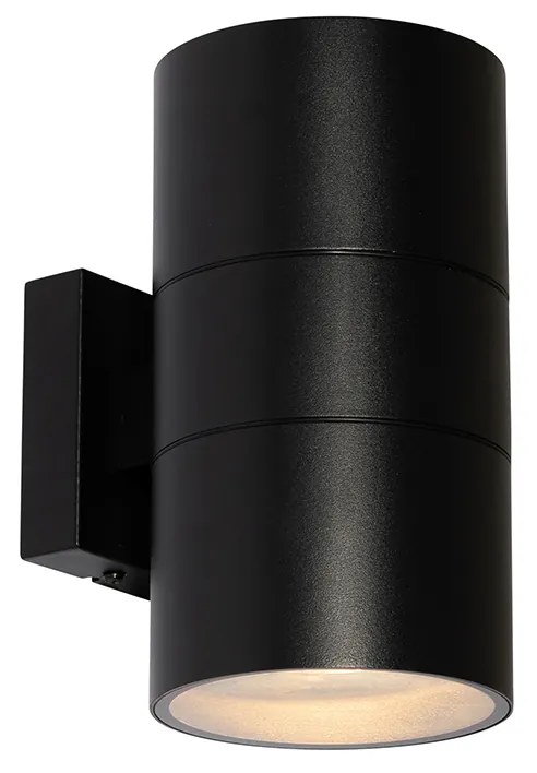 Lampada da parete per esterni moderna nera 2 luci AR111 IP44 - Duo
